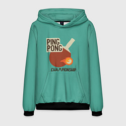 Толстовка-худи мужская Ping-pong, цвет: 3D-черный