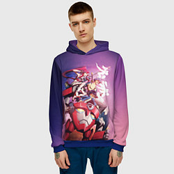 Толстовка-худи мужская Gurren Lagann, цвет: 3D-синий — фото 2