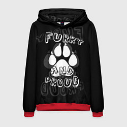Толстовка-худи мужская Furry proud, цвет: 3D-красный