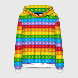 Толстовка-худи мужская Pop It, цвет: 3D-белый
