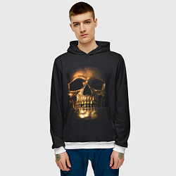 Толстовка-худи мужская Golden Skull, цвет: 3D-белый — фото 2