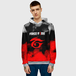Толстовка-худи мужская Free Fire ? Фри Фаер, цвет: 3D-меланж — фото 2