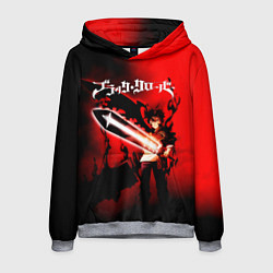 Толстовка-худи мужская Чёрный Аста красный туман, цвет: 3D-меланж