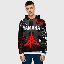 Толстовка-худи мужская YAMAHA ЯМАХА МОТОСПОРТ, цвет: 3D-белый — фото 2