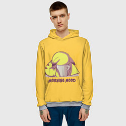 Толстовка-худи мужская Pikachu morning mood, цвет: 3D-меланж — фото 2