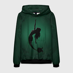 Толстовка-худи мужская Русалка силуэт, цвет: 3D-черный