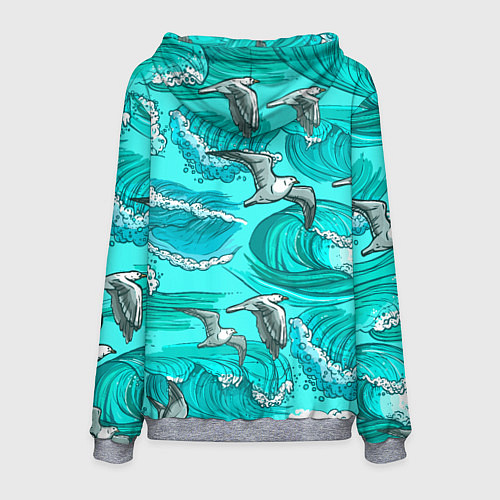 Мужская толстовка Чайки в море / 3D-Меланж – фото 2