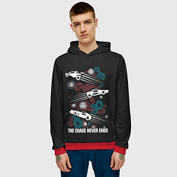 Толстовка-худи мужская The chase never ends, цвет: 3D-красный — фото 2