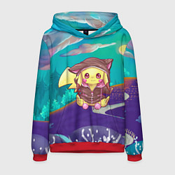 Толстовка-худи мужская Покемон в костюме, цвет: 3D-красный