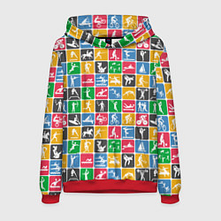 Толстовка-худи мужская СПОРТ, цвет: 3D-красный