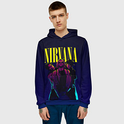 Толстовка-худи мужская Nirvana Neon, цвет: 3D-синий — фото 2