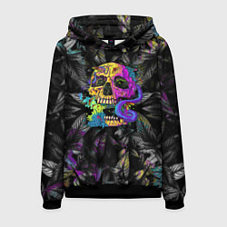 Толстовка-худи мужская Череп Психоделика, цвет: 3D-черный