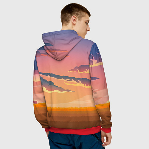 Мужская толстовка Мем собака качок DOGE / 3D-Красный – фото 4