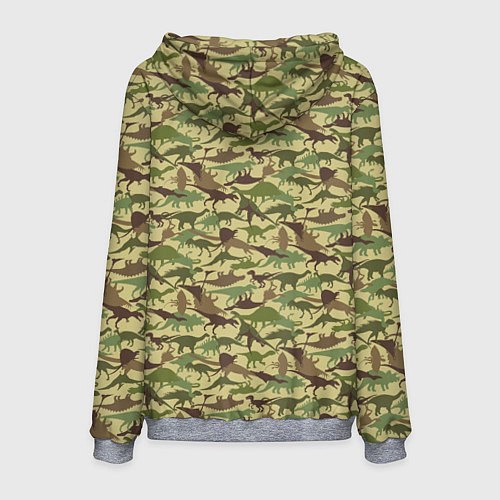 Мужская толстовка Динозавры камуфляж / 3D-Меланж – фото 2
