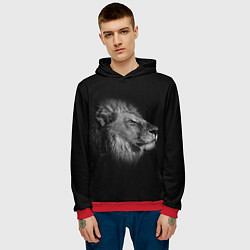 Толстовка-худи мужская Гордый лев, цвет: 3D-красный — фото 2
