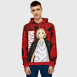 Толстовка-худи мужская Мики, Мандзиро Сано, цвет: 3D-красный — фото 2