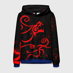 Толстовка-худи мужская ТАТУИРОВКА ДРАКЕНА, цвет: 3D-синий