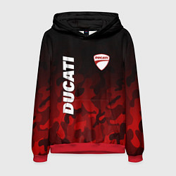 Толстовка-худи мужская DUCATI ДУКАТИ КАМУФЛЯЖ, цвет: 3D-красный