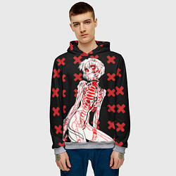 Толстовка-худи мужская Ева 00 Аянами Рей в X Ray, цвет: 3D-меланж — фото 2