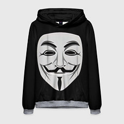 Толстовка-худи мужская Guy Fawkes, цвет: 3D-меланж