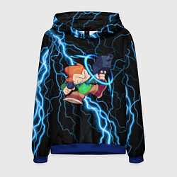 Толстовка-худи мужская Пико Pico Молния, цвет: 3D-синий