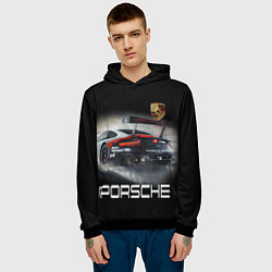 Толстовка-худи мужская PORSHE, цвет: 3D-черный — фото 2