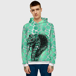 Толстовка-худи мужская Кобра Змеиный стиль, цвет: 3D-белый — фото 2