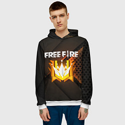 Толстовка-худи мужская FREE FIRE GRAND MASTER, цвет: 3D-белый — фото 2