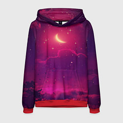 Толстовка-худи мужская СКАЗОЧНАЯ НОЧЬ 2 КРАСНЫЙ, цвет: 3D-красный