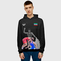 Толстовка-худи мужская Dagestan wrestling Uguev, цвет: 3D-черный — фото 2
