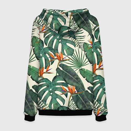 Мужская толстовка Тропический паттерн / 3D-Черный – фото 2