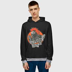 Толстовка-худи мужская Punk Rock, цвет: 3D-меланж — фото 2