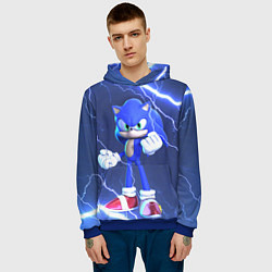 Толстовка-худи мужская SONIC СОНИК СИНИЙ ЁЖ Z, цвет: 3D-синий — фото 2