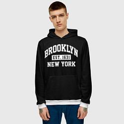 Толстовка-худи мужская Brooklyn, цвет: 3D-белый — фото 2