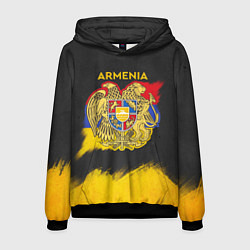 Толстовка-худи мужская Yellow and Black Armenia, цвет: 3D-черный