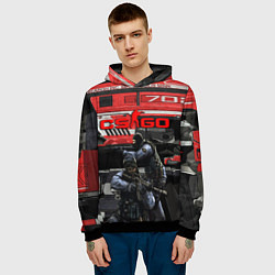 Толстовка-худи мужская Skin agressor cs go, цвет: 3D-черный — фото 2