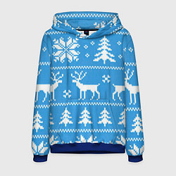 Толстовка-худи мужская Зимняя ночь, цвет: 3D-синий