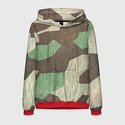 Толстовка-худи мужская Камуфляж хаки армейский, цвет: 3D-красный