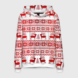 Толстовка-худи мужская Зимний лес, цвет: 3D-белый