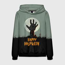 Толстовка-худи мужская Happy Halloween, цвет: 3D-черный