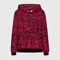 Толстовка-худи мужская Красно-черный абстрактный узор, цвет: 3D-черный