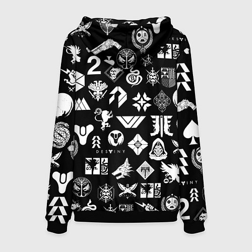 Мужская толстовка DESTINY 2 PATTERN GAME LOGO ДЕСТИНИ 2 ПАТТЕРН СИМВ / 3D-Черный – фото 2