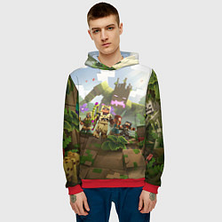 Толстовка-худи мужская МАЙНКРАФТ ГЕРОИ ПРОТИВ ЗЛА, цвет: 3D-красный — фото 2