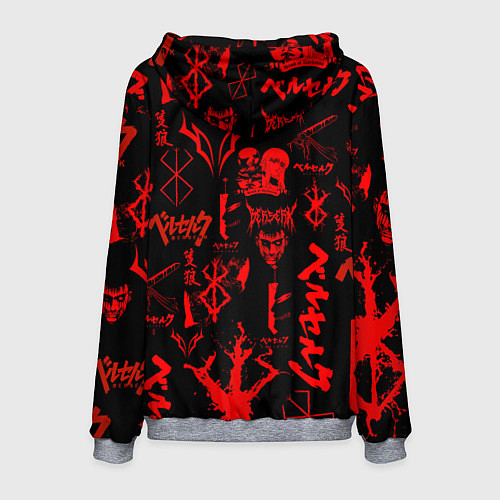 Мужская толстовка БЕРСЕРК ПАТТЕРН СИМВОЛИКА КЛЕЙМО / 3D-Меланж – фото 2