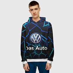 Толстовка-худи мужская Volkswagen слоган Das Auto, цвет: 3D-белый — фото 2