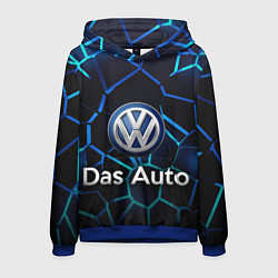 Толстовка-худи мужская Volkswagen слоган Das Auto, цвет: 3D-синий