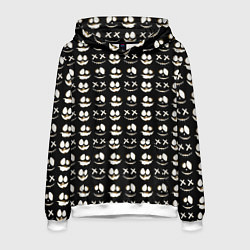 Толстовка-худи мужская Прикольные смайлы Хэллоуин 2 Halloween 2, цвет: 3D-белый