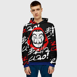 Толстовка-худи мужская Бумажный дом, Белла чао, цвет: 3D-синий — фото 2