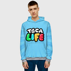 Толстовка-худи мужская Toca Life: Logo, цвет: 3D-меланж — фото 2