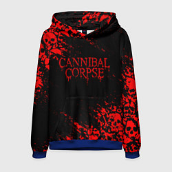 Толстовка-худи мужская CANNIBAL CORPSE КРАСНЫЕ ЧЕРЕПА, цвет: 3D-синий